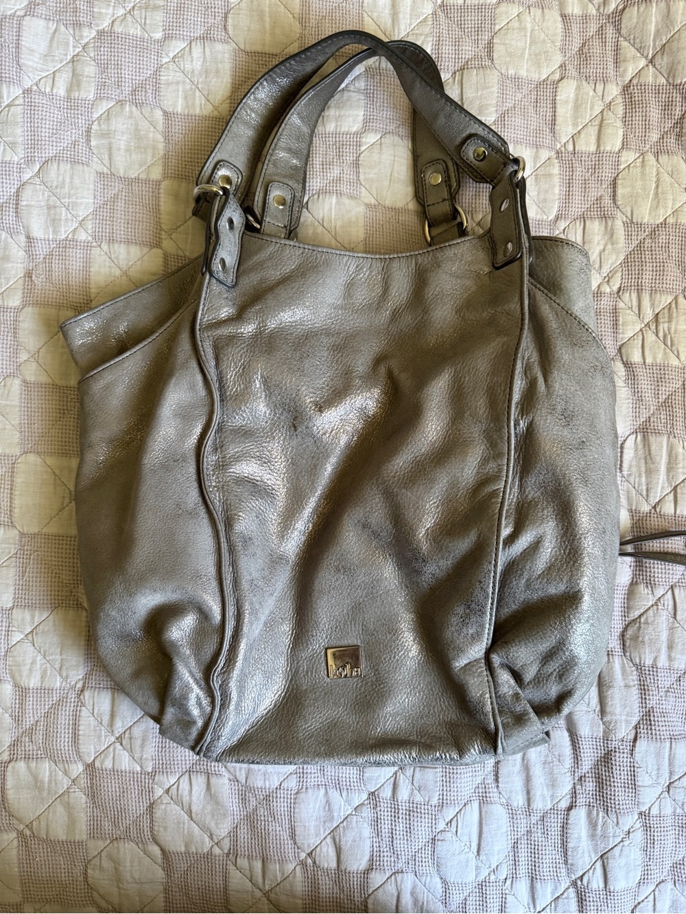Kooba Silver Leather Shoulder Tote